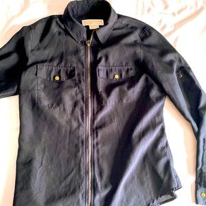 Authentic Michael Kors long sleeve zip up blouse